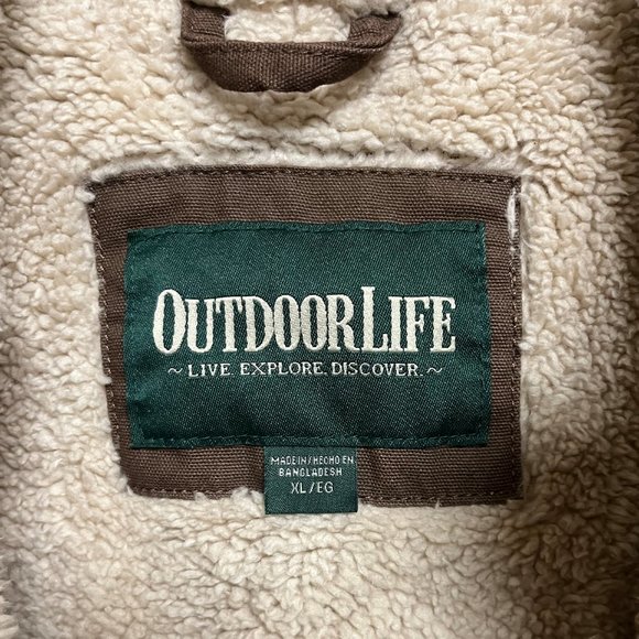 Outdoor Life Men's Sleeveless Zip-Up Vest - Brown w/ Sherpa Lining - Picture 3 of 3
